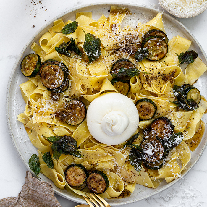 Zucchini Pappardelle with Burrata Recipe